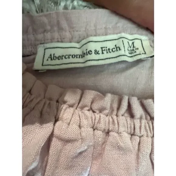 Abercrombie & Fitch Ruffle Poplin Top Womens Size Medium - Picture 3 of 4